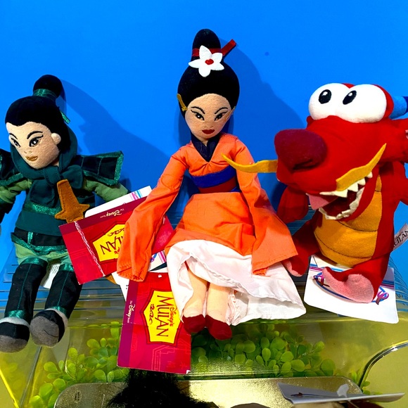 DISNEY EXCLUSIVE NWT VTG 1990s MULAN RETIRED BEAN BAG PLUSH COMPLETE SET OF 6